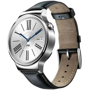 ساعت هوشمند هواوی واچ نقره ای مدل Silver Steel Case With Black Leather Band