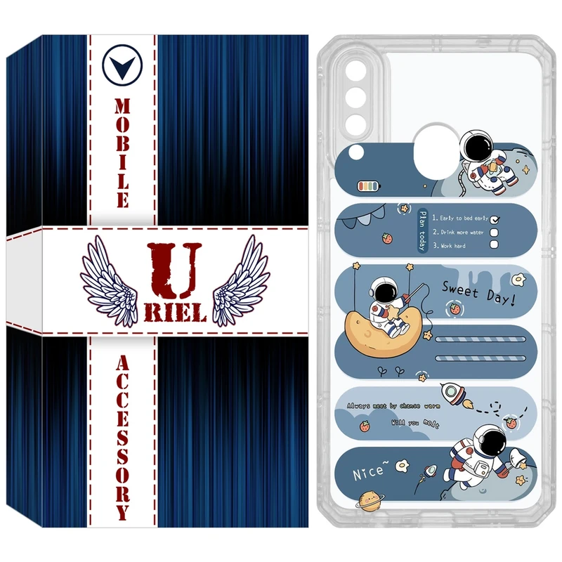 کاور یوریل مدل Clear کد 18 طرح فضانورد مناسب برای گوشی موبایل سامسونگ Galaxy A20s