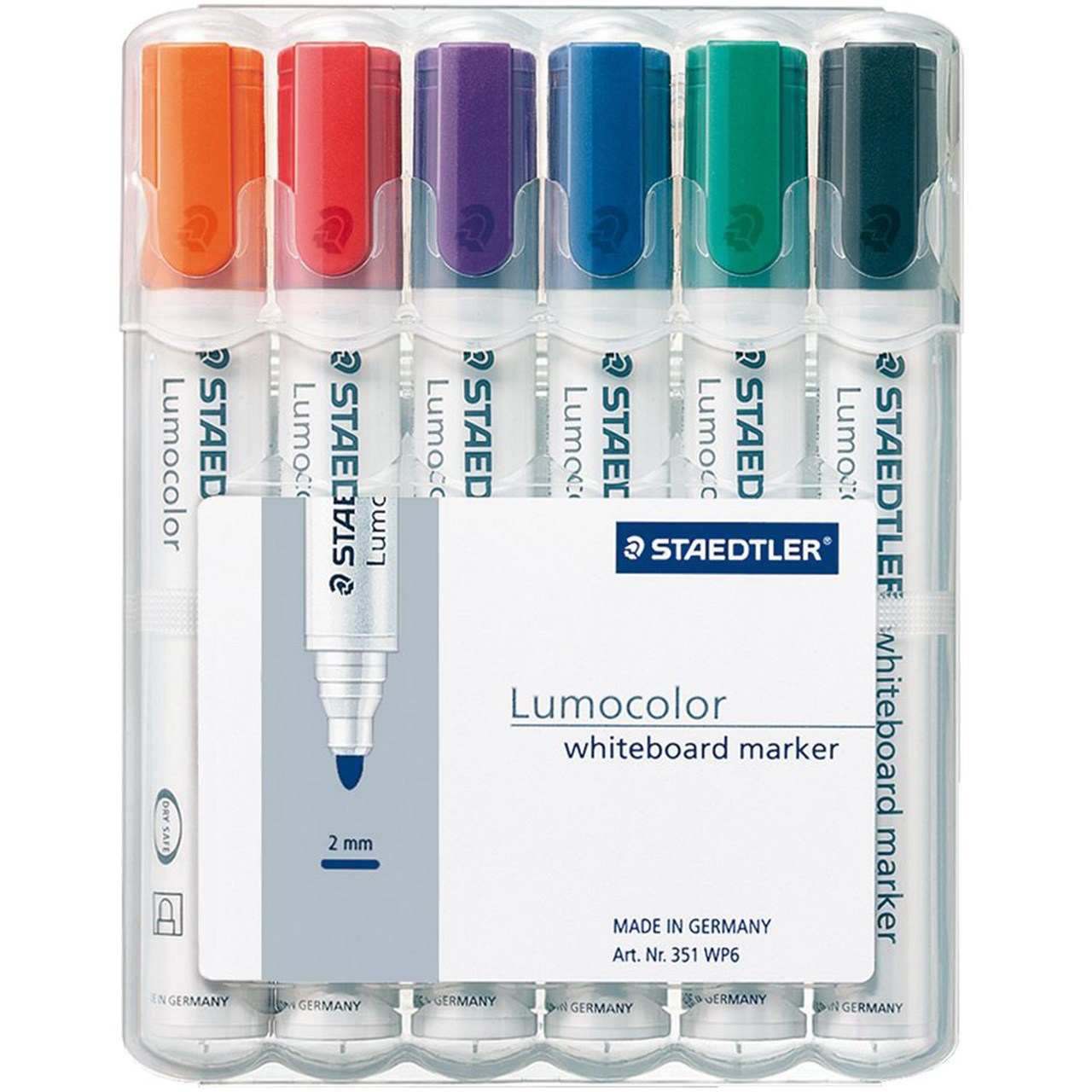 ماژیک وایت برد 6 رنگ استدلر مدل Lumocolor