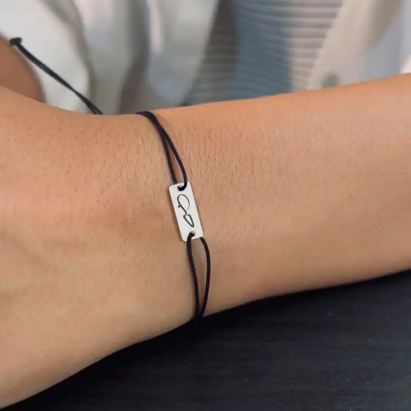 دستبند نقره مدل بندی طرح حب