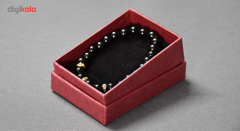 دستبند مهره ای مشکی سی دا طرح مروارید کد 104