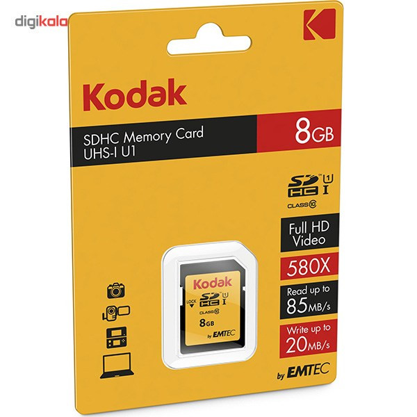 کارت حافظه SDHC امتک کداک کلاس 10 استاندارد UHS-I U1 سرعت 85MBps 580X ظرفیت 8 گیگابایت