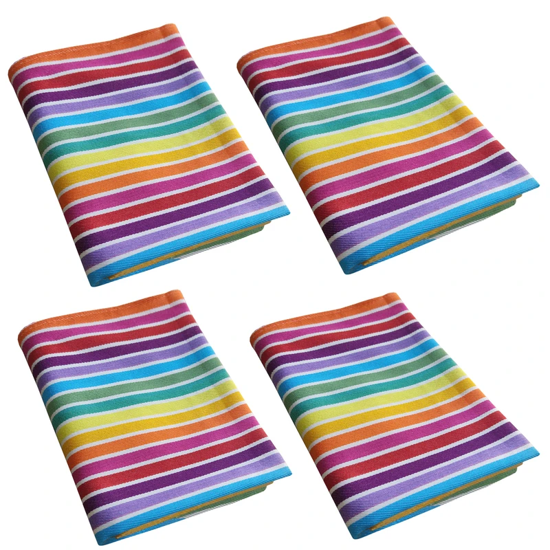 دستمال نظافت خانه و آشپزخانه ویسکوز نساجی دُر هنر یزد مدل rainbow کد 5050 بسته 4 عددی