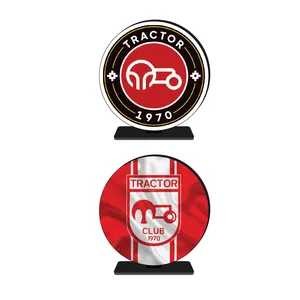 استند رومیزی تزیینی مدل فوتبال طرح آرم تیم تراکتور کد 8 مجموعه 2 عددی