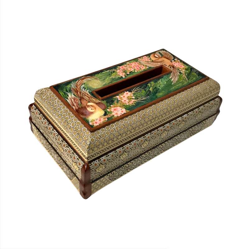 جعبه دستمال کاغذی خاتم کاری کد 20