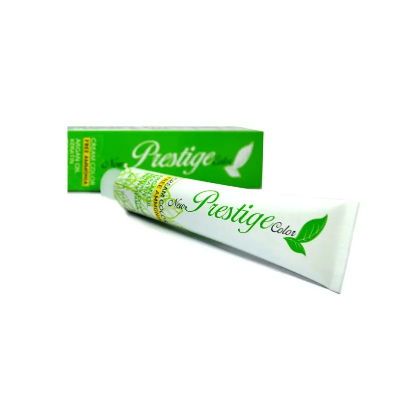 رنگ مو نیو پرستیژ کالر شماره P2 حجم 100 میلی لیتر رنگ ماسه صحرایی به همراه اکسیدان نیو پرستیژ کالر مدل 2 نه درصدی حجم 150 میلی لیتر