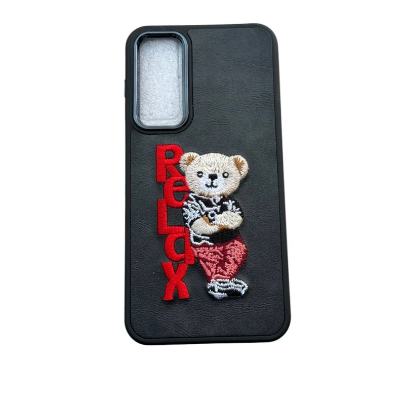 کاور مدل چرم طرح خرس. گلدوزی شده  کد Teddy99 مناسب برای گوشی موبایل سامسونگ Galaxy A24