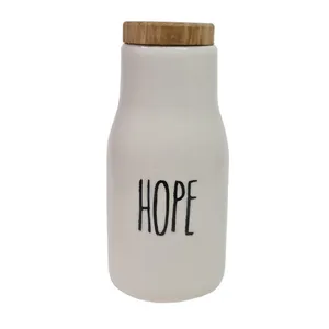 بطری سرامیکی مدل دست‌ساز طرح HOPE