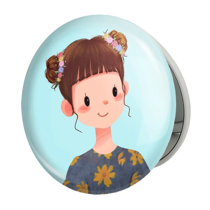 آینه جیبی خندالو طرح دخترانه فانتزی مدل تاشو کد 25738 