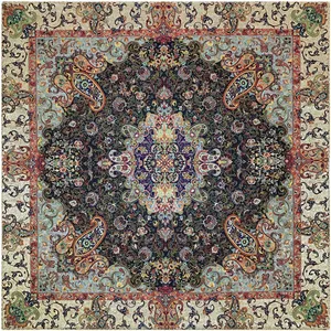 رومیزی ترمه ابریشمی خانه ترمه ایران طرح چهلستون ممتاز 6516 سایز 100 × 100