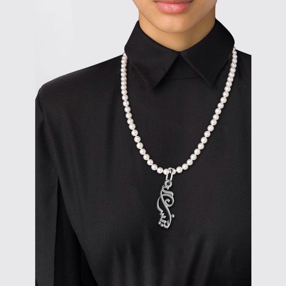 گردنبند نقره زنانه لیردا مدل اسم آنیسا morv sss Anisa - - 2