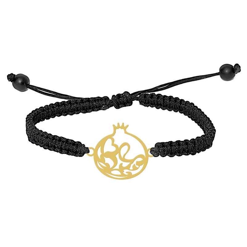 دستبند بافت زنانه هایکا مدل انار و قلب کد bd.ha 60