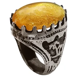 انگشتر نقره مردانه مدل لعل بدخشان LB1912