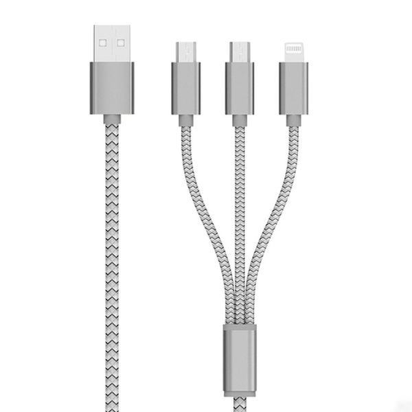 کابل تبدیل USB به microUSB /لایتنینگ/ USB-C ال دی نو مدل 3-1 به طول 1.2 متر کابل تبدیل USB به microUSB /لایتنینگ/ USB-C ال دی نو مدل 3-1 به طول 1.2 متر