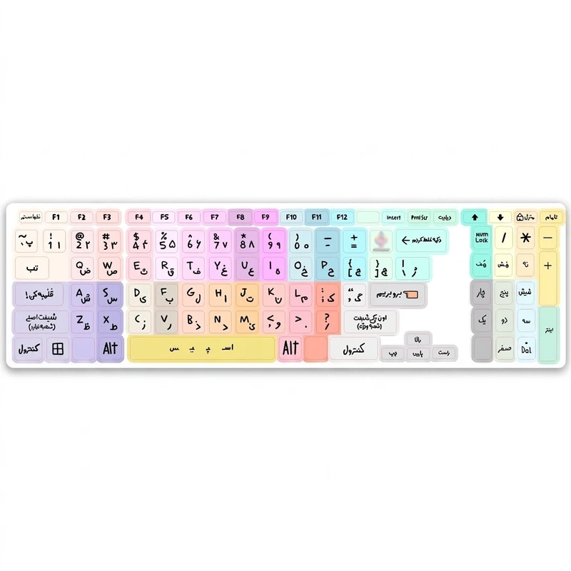 برچسب کیبورد حروف فارسی کد 044