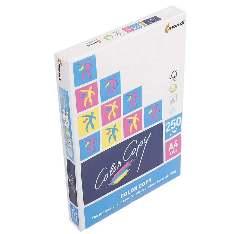 کاغذ A4 کالر کپی 250 گرمی بسته 125 عددی