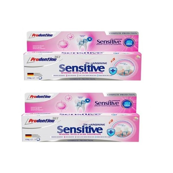 خمیر دندان پرودنتین مدل Sensitive حجم 150 میلی لیتر مجموعه 2 عددی