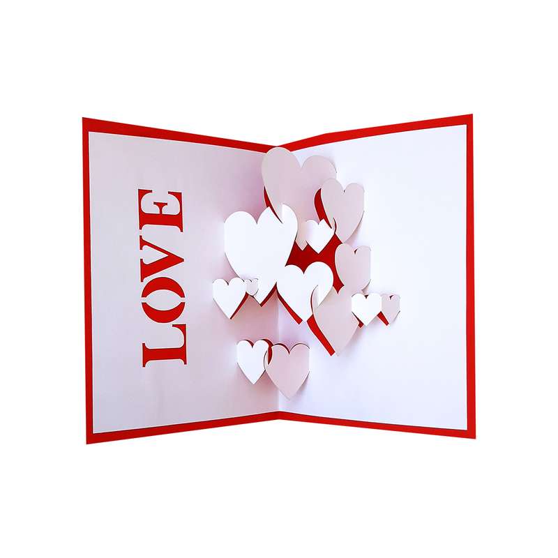 کارت پستال مدل سه بعدی قلبها کد 95