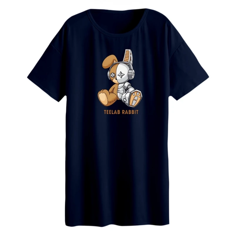 تی شرت لانگ زنانه مدل خرگوش رباتی