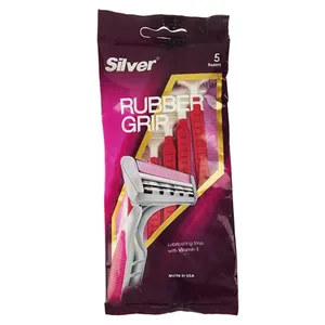 Silver Rubber Grip Blade Pack of 5