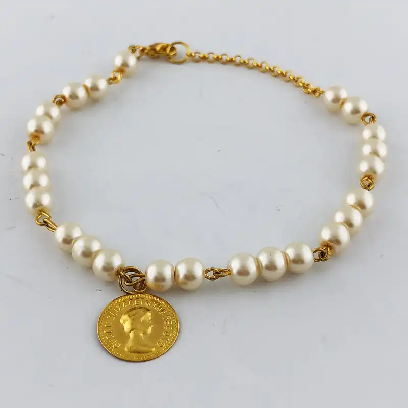 پابند زنانه گالری عزیزی طرح سکه مدل gz99484