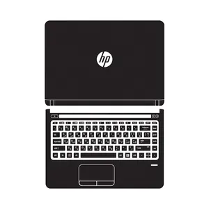 استیکر لپ تاپ توییجین و موییجین طرح black 01 مناسب برای لپ تاپ  Hp 430 g3 به همراه برچسب حروف فارسی کیبورد
