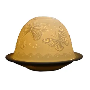 جا شمعی سرامیکی ژاو طرح پروانه مدل B022