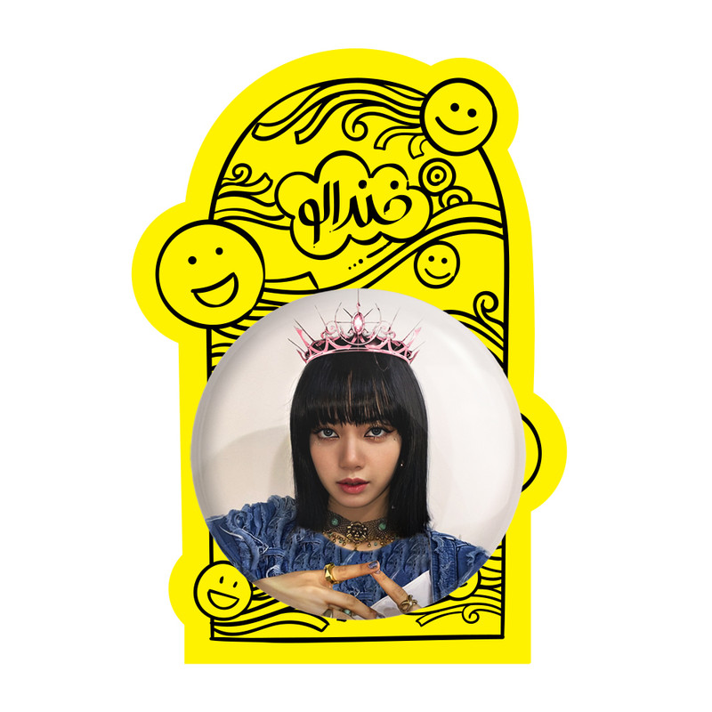 آینه جیبی خندالو مدل لیسا بلک پینک Black Pink  کد 14339