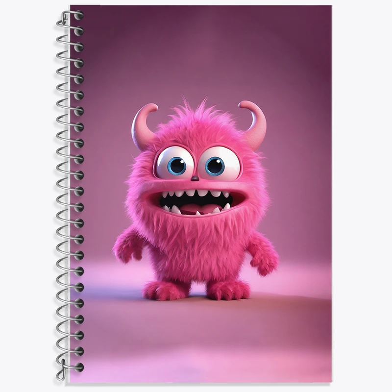 دفتر زبان 50 برگ خندالو مدل سه خط طرح هیولای کیوت کد F6289