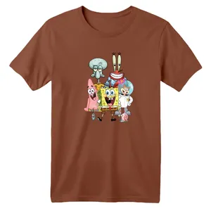 تی شرت آستین کوتاه بچگانه مدل باب اسفنجی کد ۸ رنگ موکایی