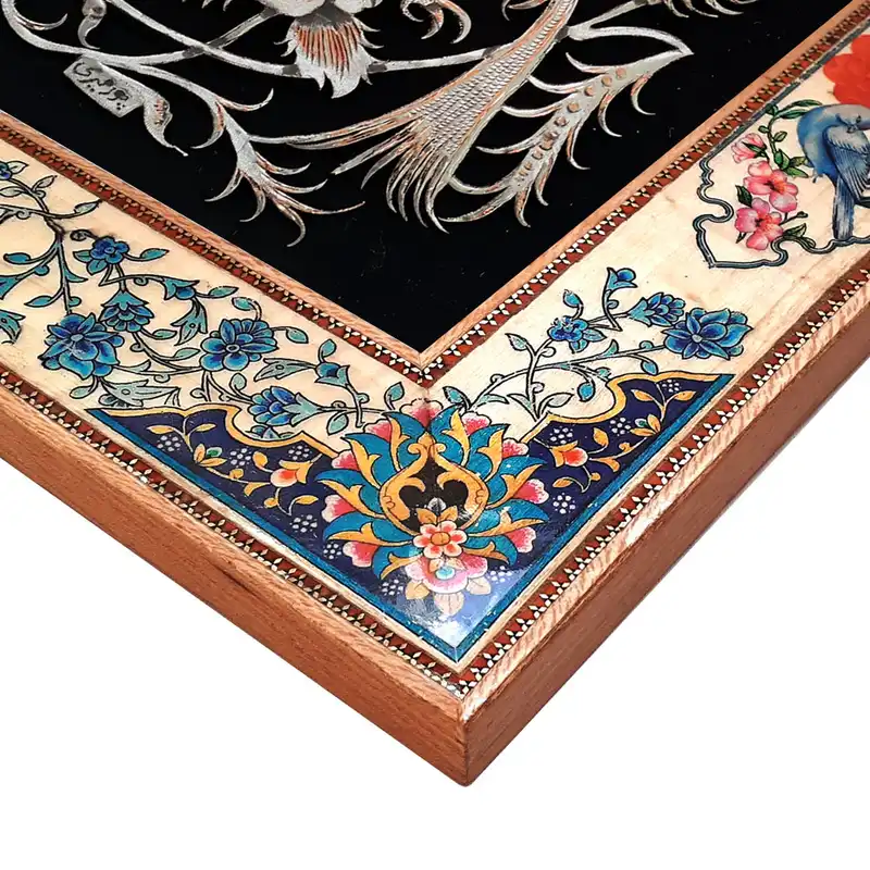 تابلو قلمزنی طرح گل و مرغ کد 3327-4