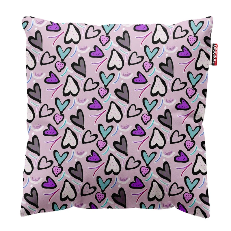 کوسن پاد آفرین طرح قلب کد 1242 سایز 30*30 سانتی متر