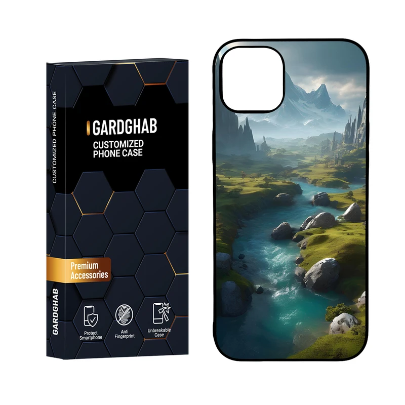 کاور گارد قاب مدل پشت گلس هنری مناسب برای گوشی موبایل اپل iPhone 15 Plus