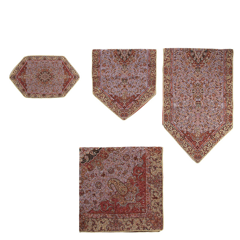 رومیزی ترمه آپادانا طرح 1 مجموعه 4 عددی