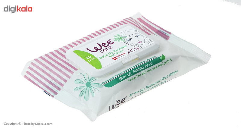 دستمال مرطوب وی کر مدل Mix Of Amino Acid بسته 20 عددی