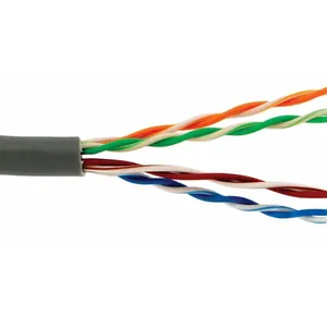 رول کابل شبکه CAT6 بدون شیلد سایز 23AWG دی-لینک مدل NCB-C6UGRYR-305-LS طول 305 متر