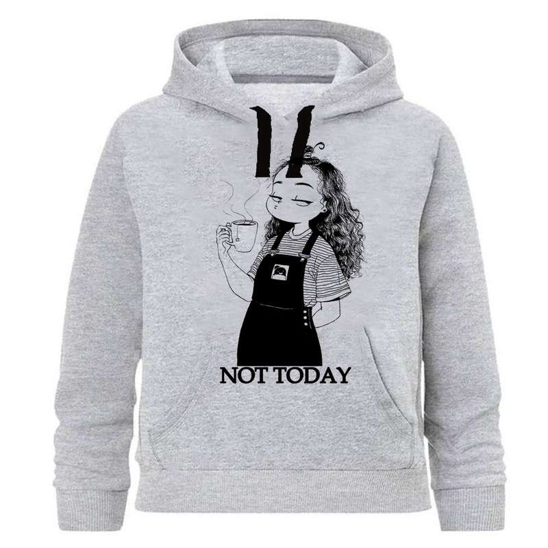هودی دخترانه مدل NOT TODAY کد MRJ55