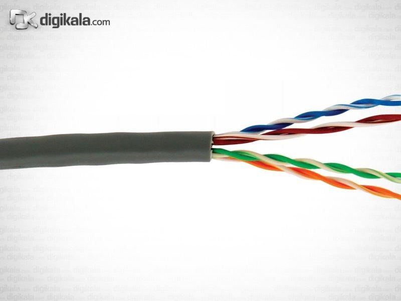 رول کابل شبکه CAT6 بدون شیلد سایز 23AWG دی-لینک مدل NCB-C6UGRYR-305-LS طول 305 متر
