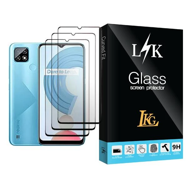 محافظ صفحه نمایش ال کا جی مدل LK Glass MIX003 مناسب برای گوشی موبایل ریلمی C21 بسته سه عددی
