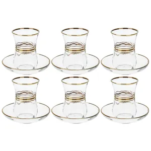 Pasabahce Workshop 97177 Glass and Saucer Pack of 6