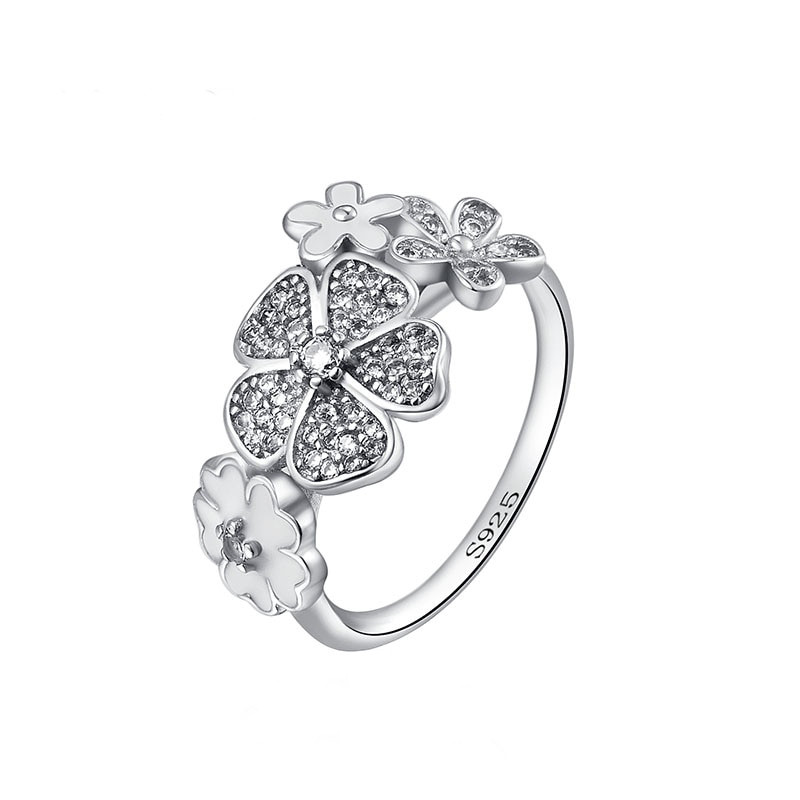انگشتر نقره زنانه پاندورا مدل Enamel Flower