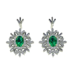 گوشواره طلا عیار 18 اونیکست مدل Emerald 1566
