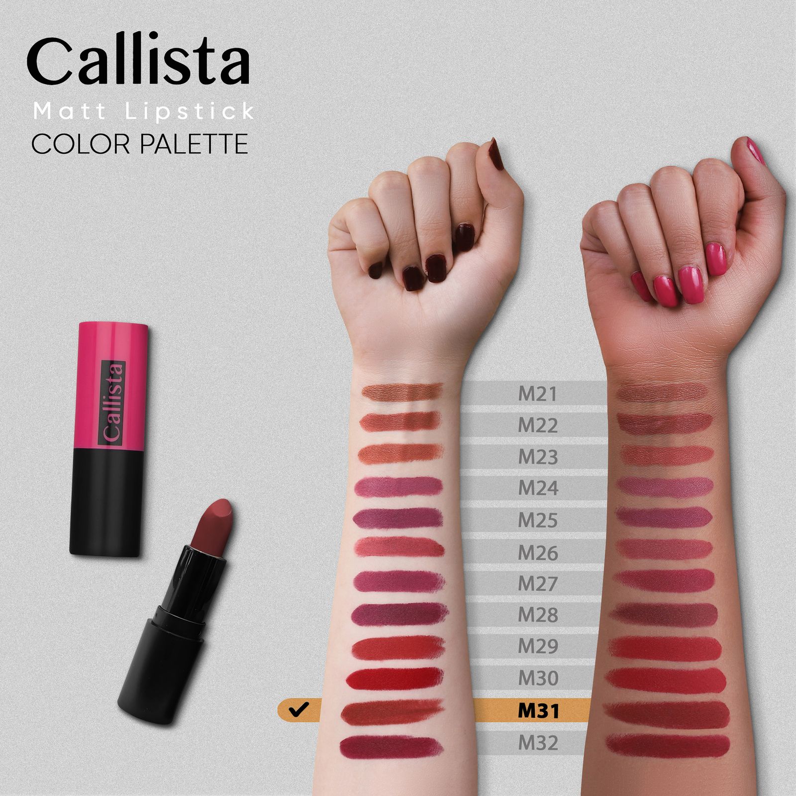 رژ لب جامد کالیستا مدل Matt شماره M31 - - 2