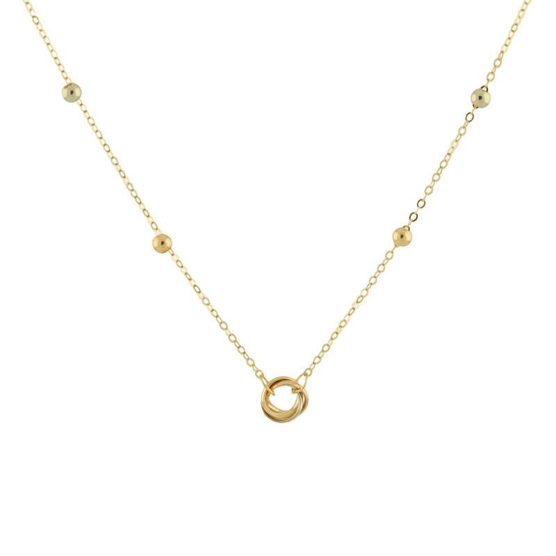 گردنبند طلا 18 عیار زنانه با زنجیر حلقهای (فلامینگو) پولک مدل میرا دوران