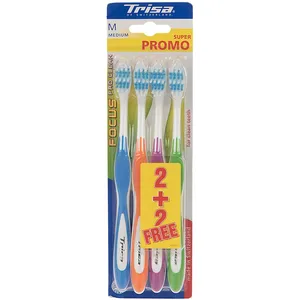 Trisa Super Promo Focus Pro Clean Medium Toothbrush 4 pcs
