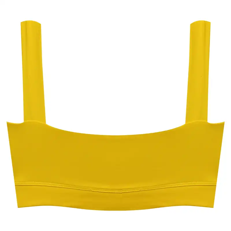 نیم تنه ورزشی زنانه مدل پد دار بدون فنر کد 4519-330P رنگ زرد
