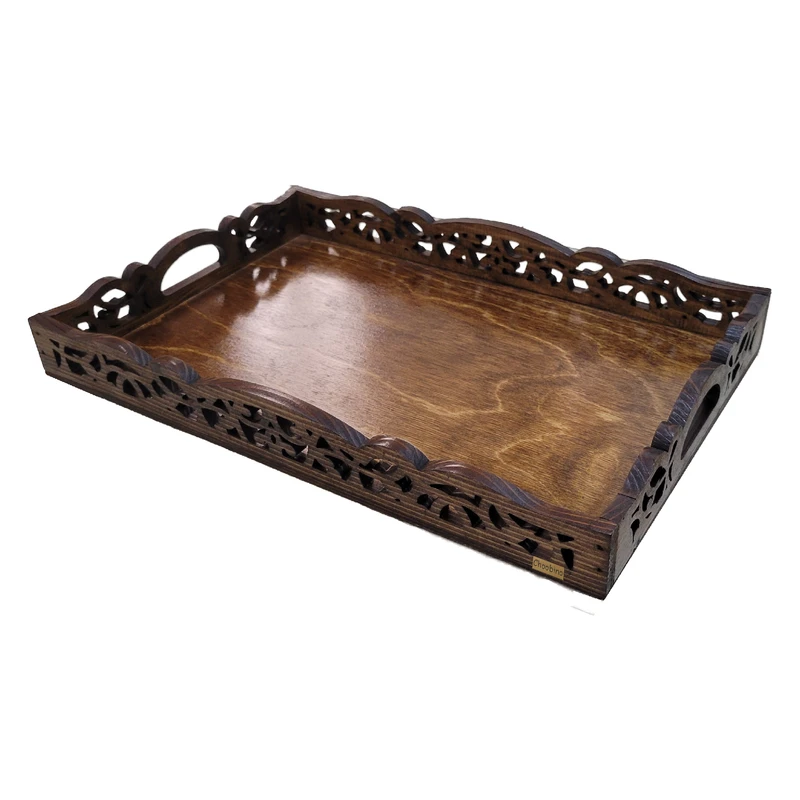 سینی چوبی نو مدل چوب جنگلی کد 37cm