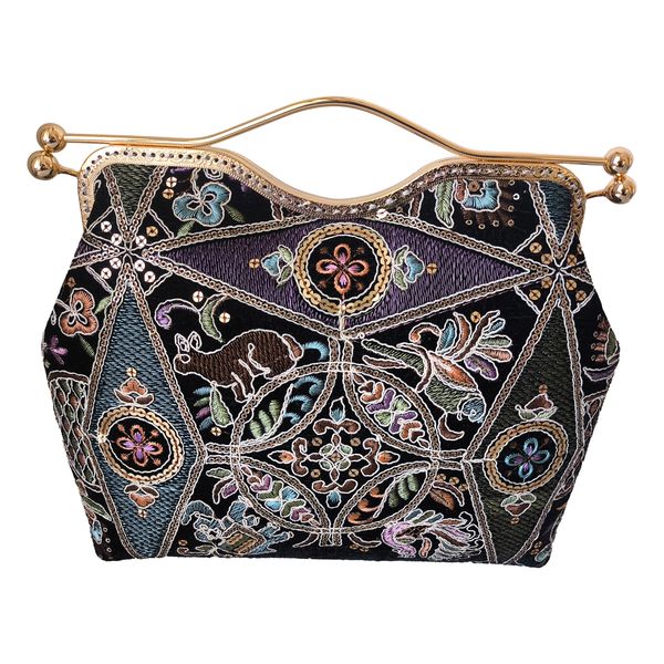 کیف مجلسی زنانه مدل مخمل سوزن دوزی