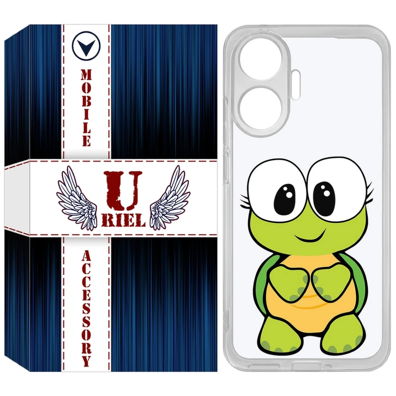 کاور یوریل مدل Clear کد 59 طرح لاکپشت مناسب برای گوشی موبایل شیائومی Poco F7