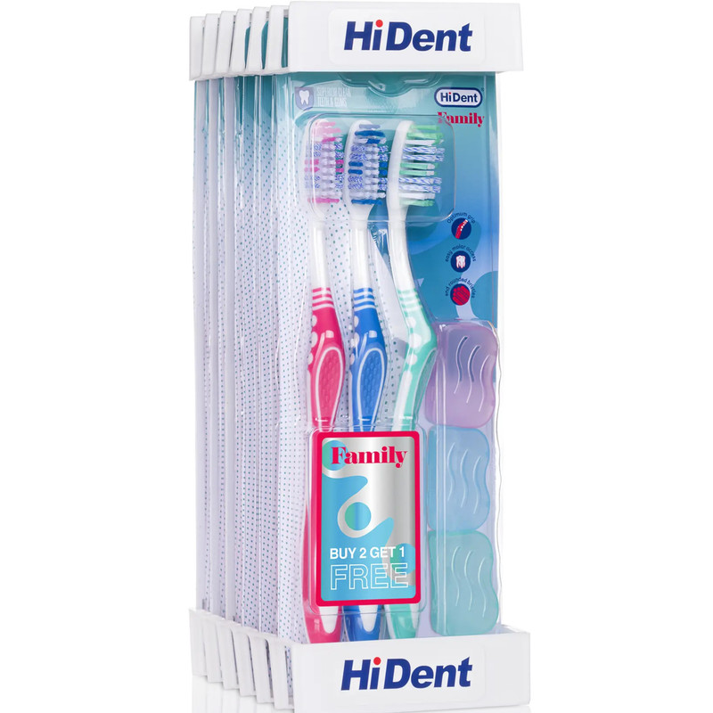 مسواک هایدنت مدل پرفشنال بسته 3 عددی با برس متوسط